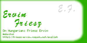 ervin friesz business card